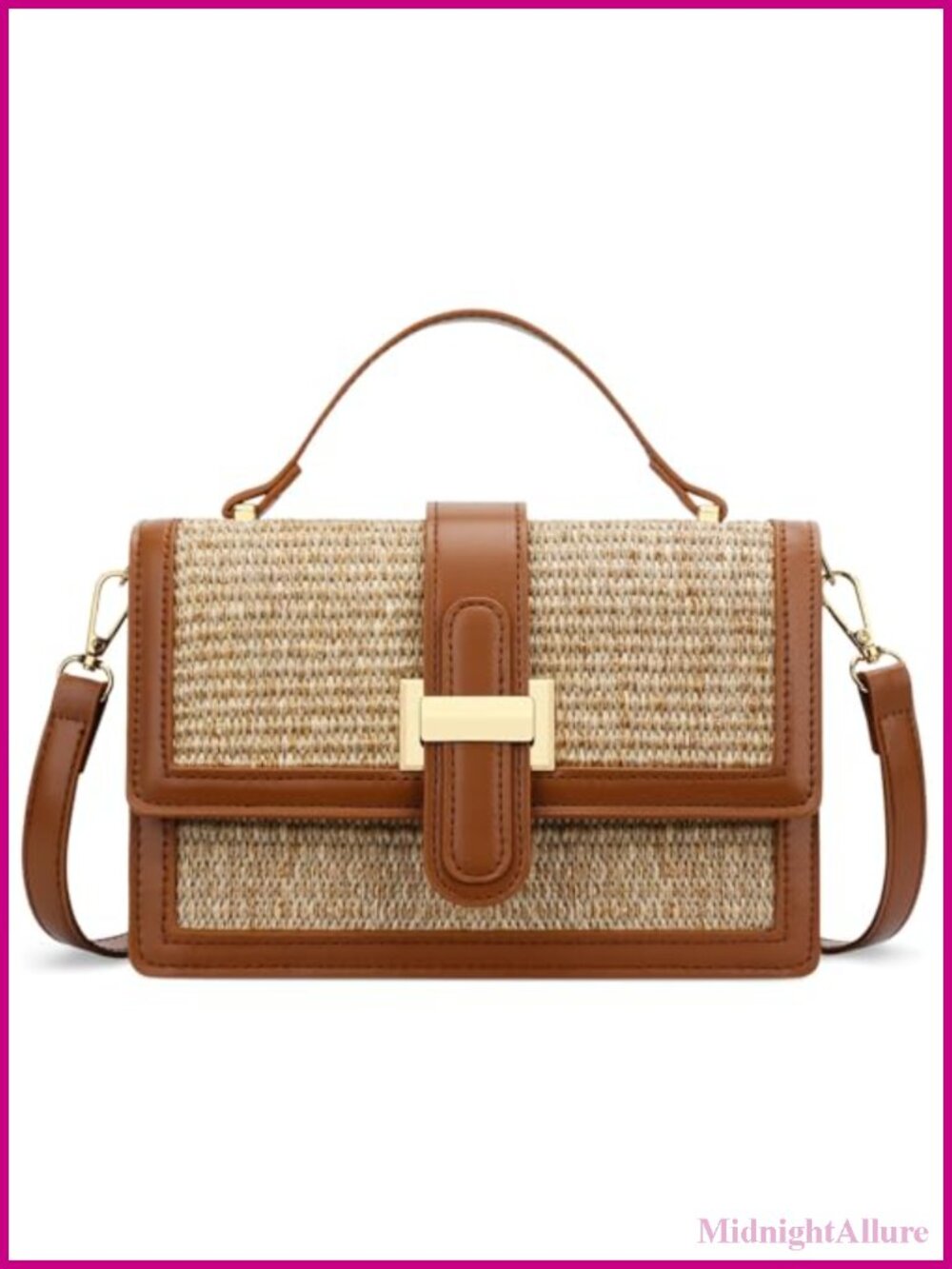 Straw Crossbody Bag for Women, Top Handle Purse, Small Designer Handbag